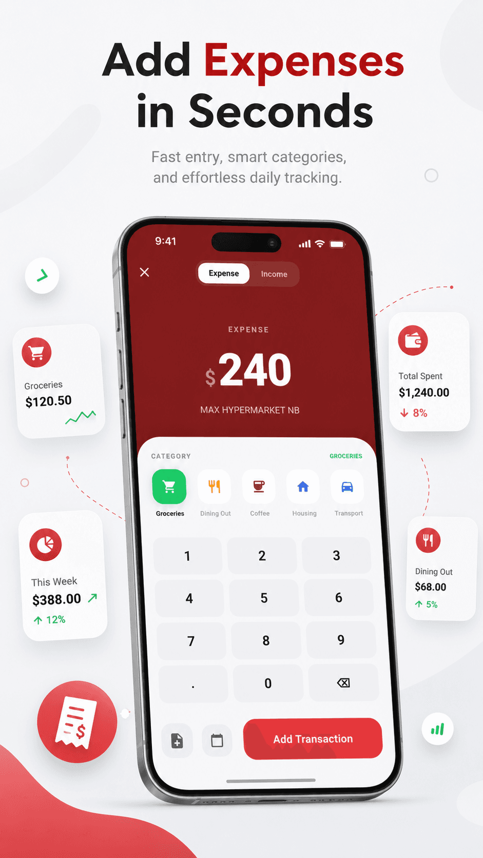 أضف المصروفات في ثوانٍ screen